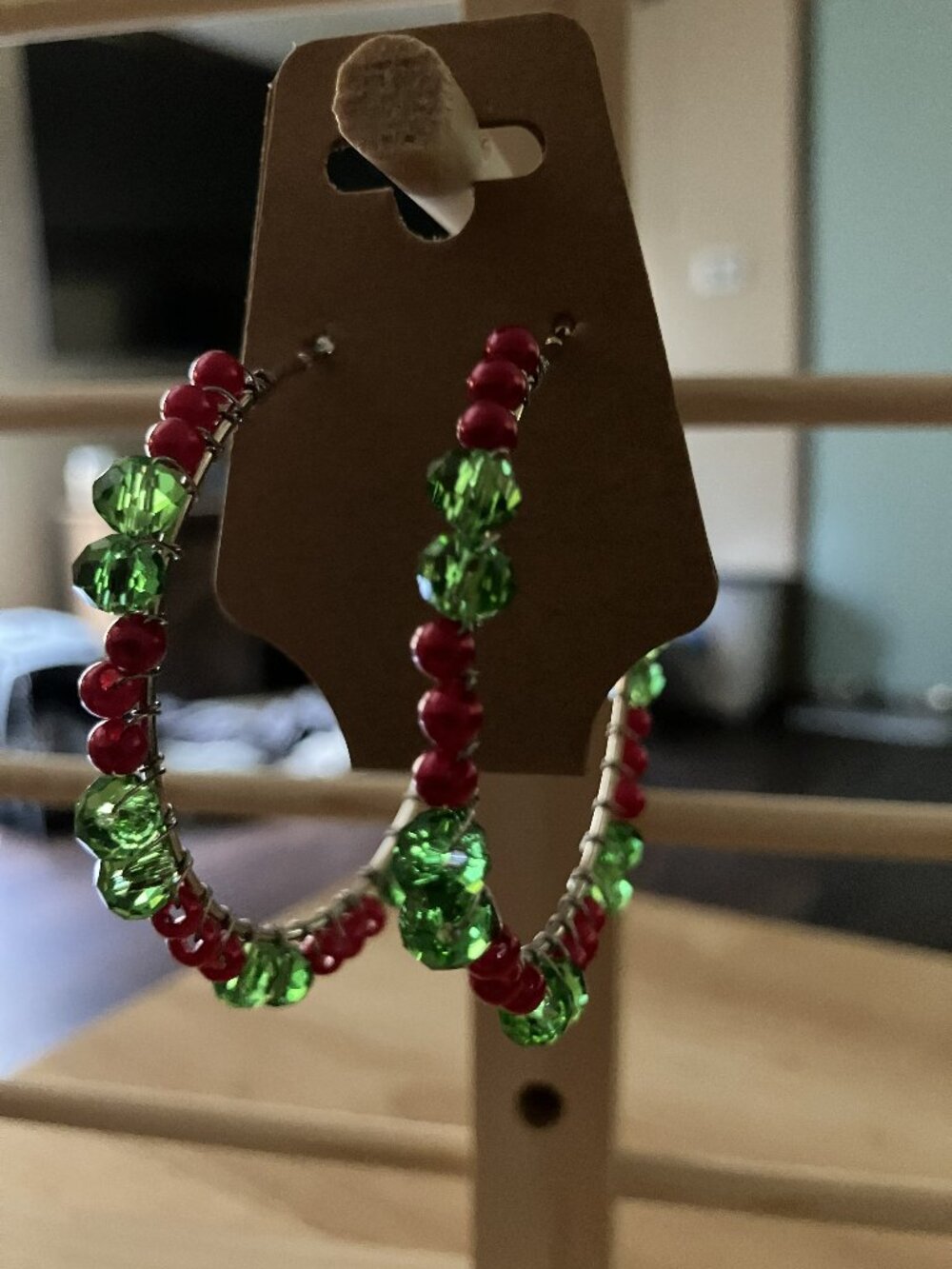 Handcrafted Christmas Hoop Earrings